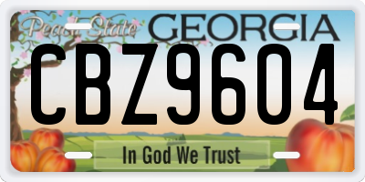 GA license plate CBZ9604