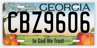 GA license plate CBZ9606
