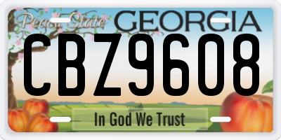 GA license plate CBZ9608