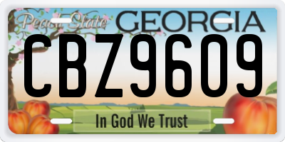 GA license plate CBZ9609