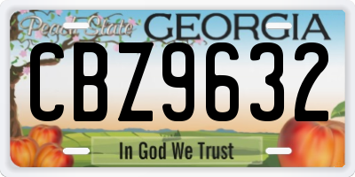 GA license plate CBZ9632