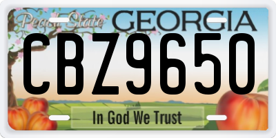 GA license plate CBZ9650