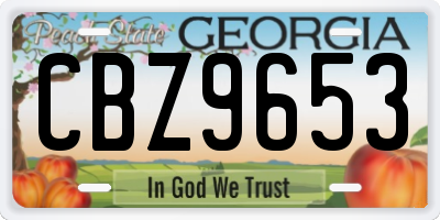 GA license plate CBZ9653