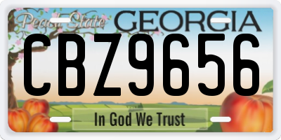 GA license plate CBZ9656
