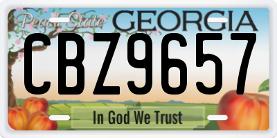 GA license plate CBZ9657