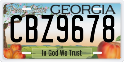 GA license plate CBZ9678