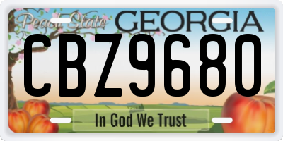 GA license plate CBZ9680