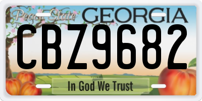 GA license plate CBZ9682