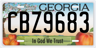 GA license plate CBZ9683