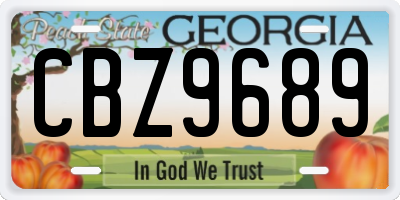 GA license plate CBZ9689