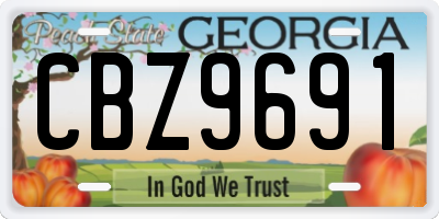 GA license plate CBZ9691
