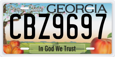 GA license plate CBZ9697