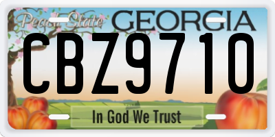 GA license plate CBZ9710