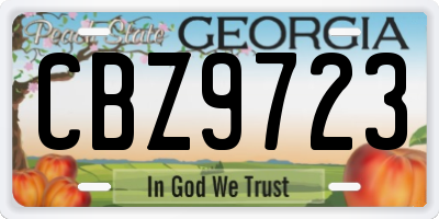 GA license plate CBZ9723