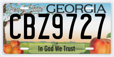 GA license plate CBZ9727