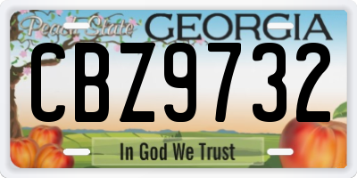 GA license plate CBZ9732