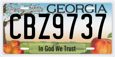 GA license plate CBZ9737