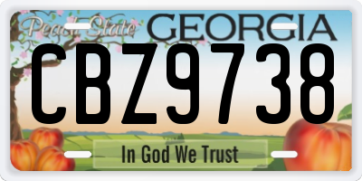 GA license plate CBZ9738