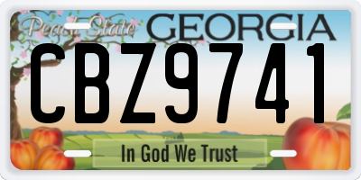GA license plate CBZ9741