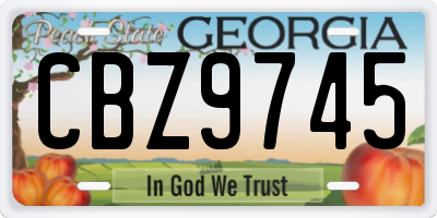 GA license plate CBZ9745