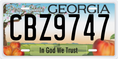GA license plate CBZ9747