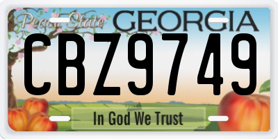 GA license plate CBZ9749