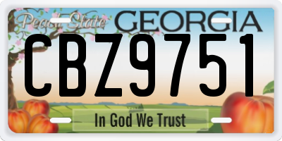 GA license plate CBZ9751