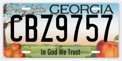 GA license plate CBZ9757