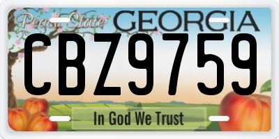 GA license plate CBZ9759