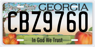 GA license plate CBZ9760
