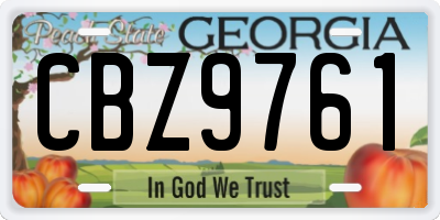 GA license plate CBZ9761