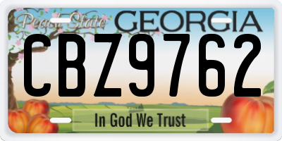 GA license plate CBZ9762