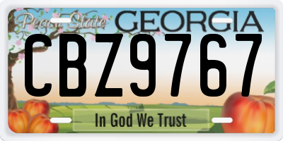 GA license plate CBZ9767