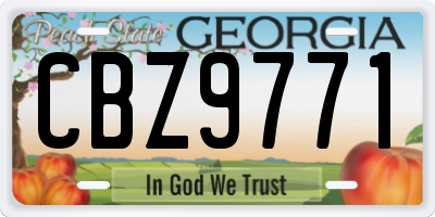 GA license plate CBZ9771