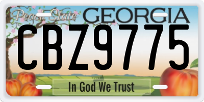 GA license plate CBZ9775