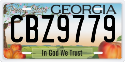 GA license plate CBZ9779