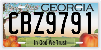 GA license plate CBZ9791