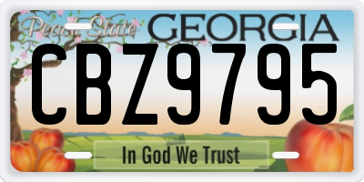 GA license plate CBZ9795