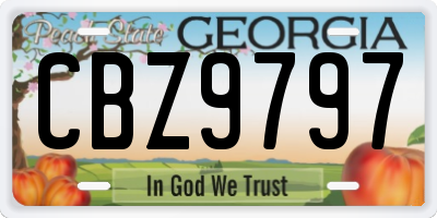 GA license plate CBZ9797