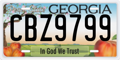 GA license plate CBZ9799