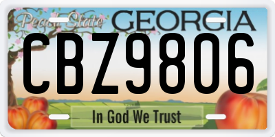 GA license plate CBZ9806
