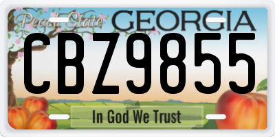 GA license plate CBZ9855
