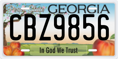 GA license plate CBZ9856