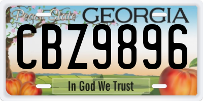 GA license plate CBZ9896