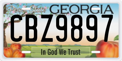 GA license plate CBZ9897