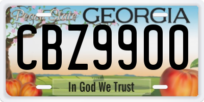 GA license plate CBZ9900