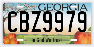 GA license plate CBZ9979