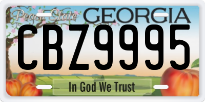 GA license plate CBZ9995