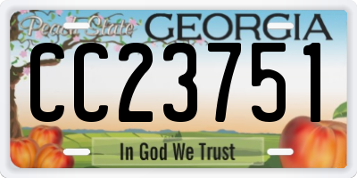 GA license plate CC23751