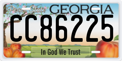 GA license plate CC86225